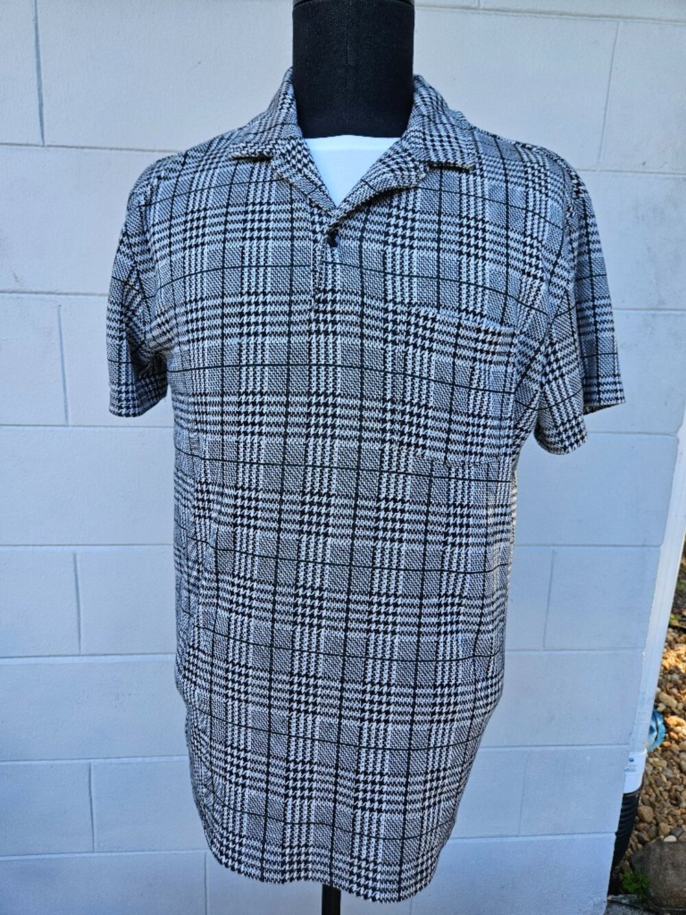 Mens Mint Condition Glen Plaid Urban Outfitters Polo Shirt Sz M Medium Like New